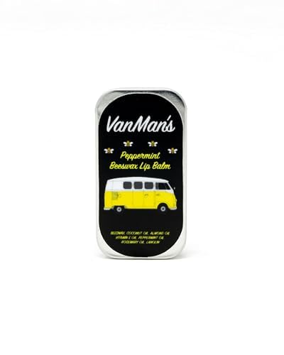 Vanmanâs - Handmade Peppermint Beeswax Lip Balm (3 Pack) - Peppermint Lip Balm with Rosemary, Almond and Coconut Oil - Bee Balm with Vitamin E - Ideal for Dry Lips