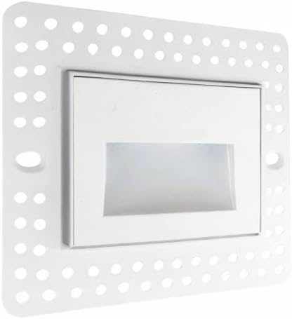 3W Trimless Horizontal Step Lights, White Finish, 120V Dimmable LED Stair Lights Indoor and Outdoor,110 Lumens, CRI 90+,IC Rated, ETL Listed, 5CCT Selectable 2700K|3000K|3500K|4100K|5000K