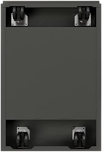Pemberly Row 20" 2-Drawer Modern Metal Mobile Pedestal File Cabinet in Charcoal