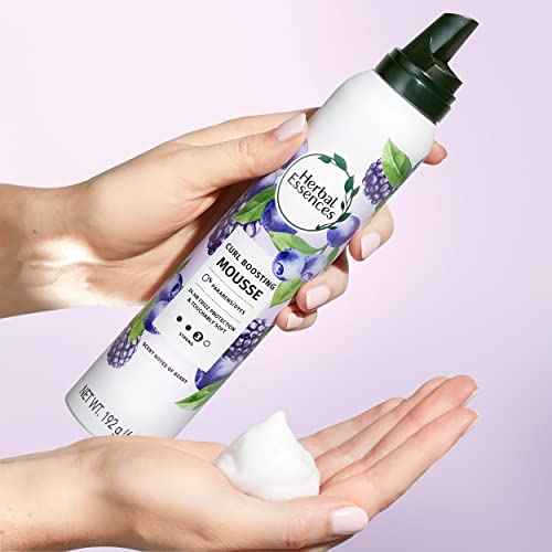 Herbal Essences Curl Boosting Mousse, Frizz Control for Curly & Wavy Hair, Long-Lasting Hold with Berry Scent, Paraben & Dye-Free, Cruelty-Free, 6.8 Fl Oz Each, 3 Pack