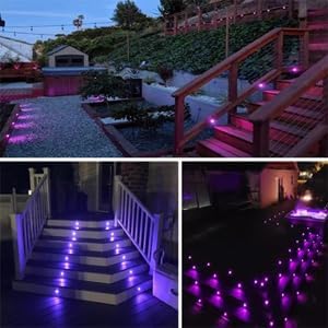 1PCS LED Deck Stair Lighting Kit, Low Voltage Patio Deck Lamp IP65 Φ1.38 Indoor Outdoor Wood RGB Multicolored Recessed Yard Garden Patio Step Landscape Pathway Decor Lights, Bronze(RGB)