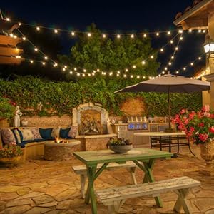 Lightdot 200 FT (2x100FT) Outdoor Led Patio Lights, ETL Listed Led String Lights with Shatterproof Edison Vitage Bulbs, Commercial Grade Hanging Light for Patio Cafe Bistro Backyard