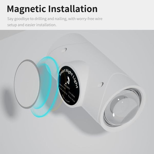 Rechargeable LED Wall Lamp Magnetic Motion Sensor Dimmable Stick on Night Light for Bedroom Closet Under Cabinet Lighting (2, Black)