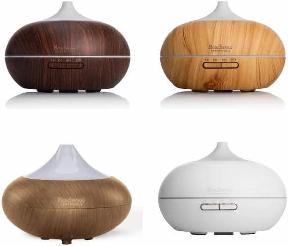 Ultimate Ultrasonic Aromatherapy Diffuser for Essential Oils - Therapeutic Grade, Helps You to Relax - 3 Timer & 7 Ambient Light Settings - Up to 16 Hours of Use - Bamboo, 300mL