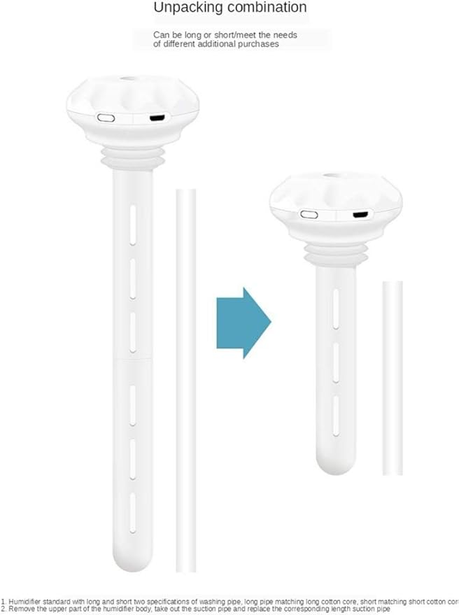 USB Cool Mist Humidifier-Portable Mini Air Humidifier for Bedroom Desk Car Travel Office Baby With Adjustable Length