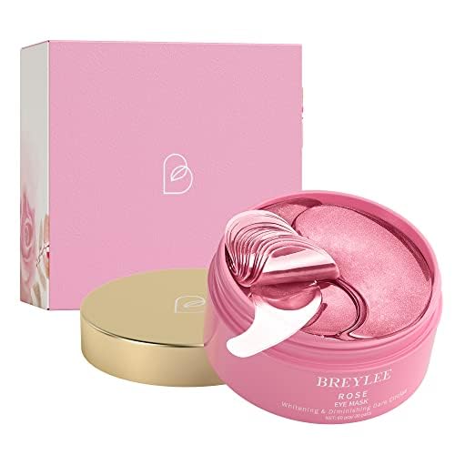 BREYLEE Pink Rose Eye Maskâ 30 Pairs - Under Eye Mask Amino Acid & Collagen, Under Eye Mask for Face Care, Eye Masks for Dark Circles and Puffiness, Under Eye Masks for Beauty & Personal Care