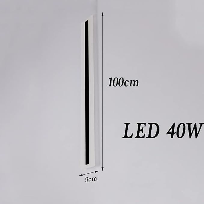 LED Motion Sensor Wall Light Indoor, Modern Minimalist Long Strip Wall Lamp LED Wall Lights for Living Room Bedroom Hallway Decorative,White Light,100cm LED 40W
