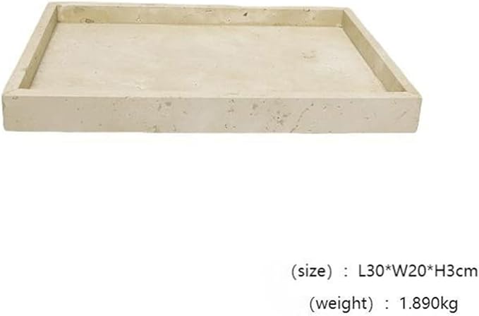 Modern Style Marble Tray Organizer - Modern Stone Decoration for Living Room, Dining Table, Office - Stylish Key and Jewelry Holder(Beige24)