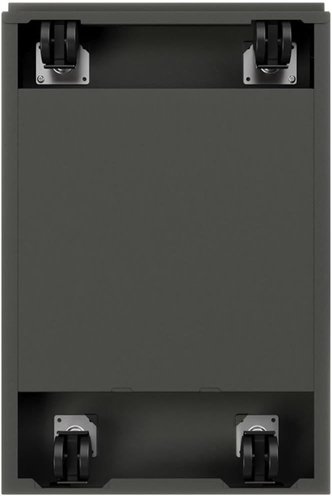 BOWERY HILL 3-Drawer Modern Metal Mobile Pedestal File Cabinet in Charcoal