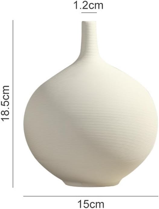 Scandinavian Style Ceramic Vase Frosted Simple Home TV Cabinet Creative Decoration Modern White Ceramic Vase, Small Narrow Neck Vases, Ceramic Flower Vases Decorative, Fireplace, Table Decor Va