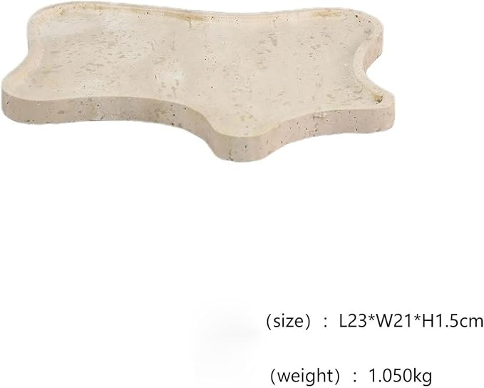 Modern Style Marble Tray Organizer - Modern Stone Decoration for Living Room, Dining Table, Office - Stylish Key and Jewelry Holder(Beige9)