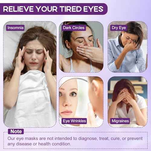 XPCARE 24 Pack Steam Eye Masks for Dry Eyes, Self Heated Steam Warm Eye Mask, Disposable Heated Eye Mask for Dark Circles, Puffy Eyes, Relief Stress Eye Fatigue£¨Lavender£©