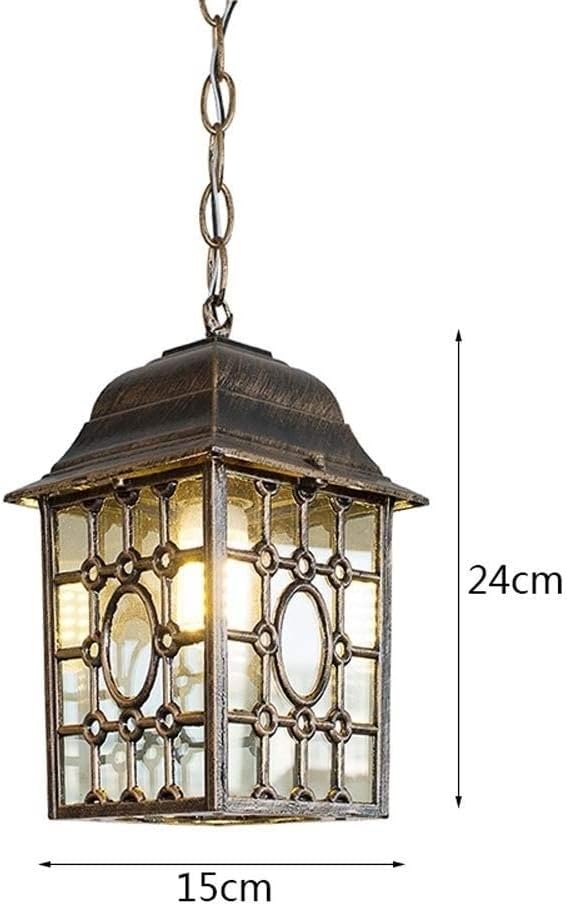 European Outdoor Chandeliers Waterproof Vintage Garden E27 Lighting Hanging Light Aisle Porch Balcony Garden Pendant Lamp