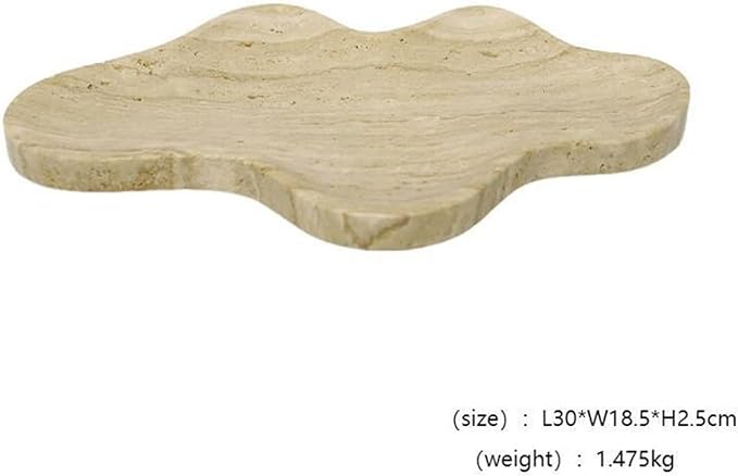 Modern Style Marble Tray Organizer - Modern Stone Decoration for Living Room, Dining Table, Office - Stylish Key and Jewelry Holder(Beige23)