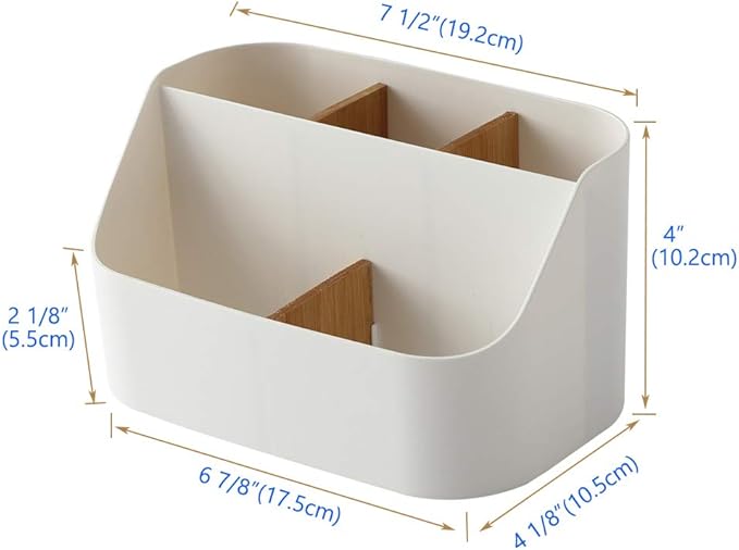 Desk Organizer Remote Control Holder Makeup Caddy Box for Home & Office