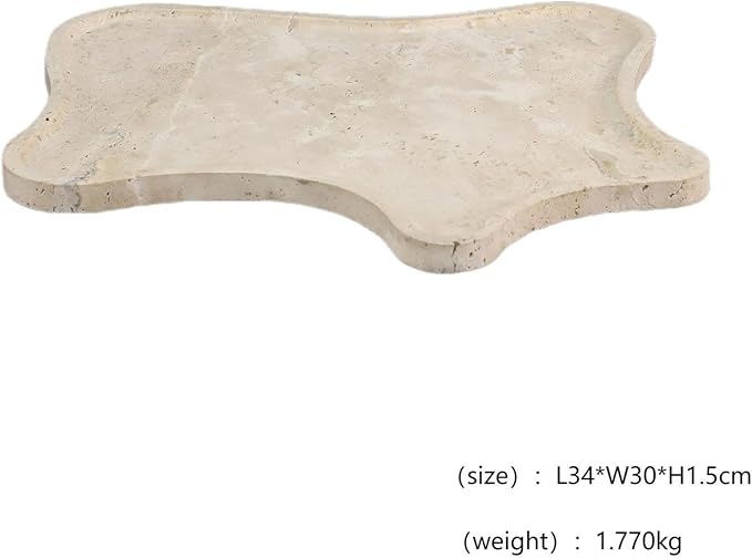 Modern Style Marble Tray Organizer - Modern Stone Decoration for Living Room, Dining Table, Office - Stylish Key and Jewelry Holder(Beige10)