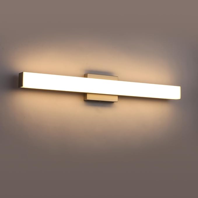 Brushed Nickel LED Vanity Light, 31.5-Inch 24W Bathroom Fixture Over Mirror, 3 Color Temp Adjustable Anti-Fog Lighting for Dressing Table