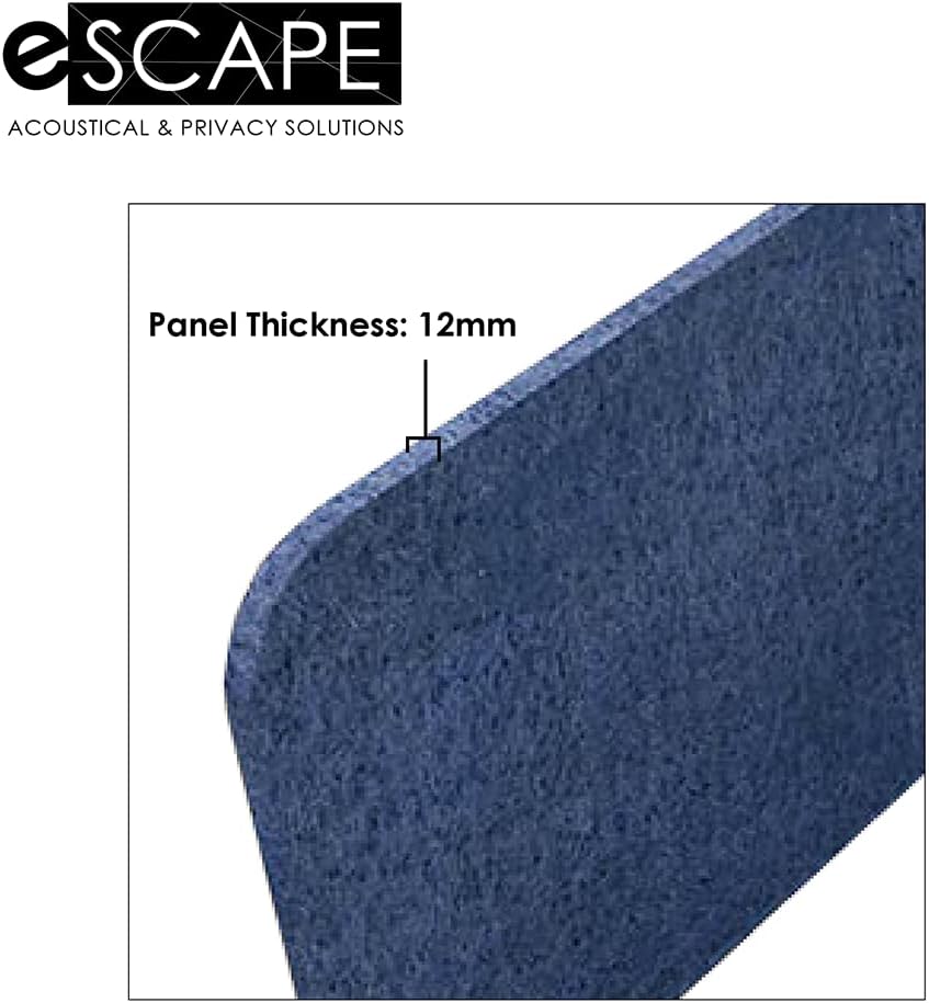 Freestanding Acoustic Desk Divider with Mount | Eco-Friendly Privacy Screen Panel | Noise Reducing Desk Partition | Tackboard Option & Easy to Install | Made from Recycled Plastic | Purple - 18" X 59"