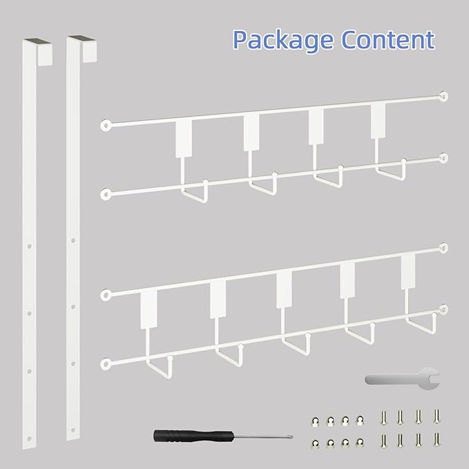 Over The Door Hooks for Hanging, 9 Hooks Over Door Hanger, Coat Rack and Towel Rack for Hanging, Door Towel Hanger and Hooks for Bathroom Organizer