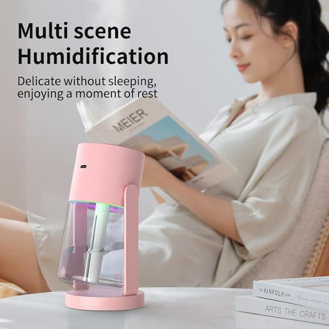 280ml Portable Starry Sky Projection Shake Head Humidifier with Color LED Night Light, USB Personal Desktop Humidifier for Car, Home, Office, Travel, Auto Shutoff, Ultra-Quiet