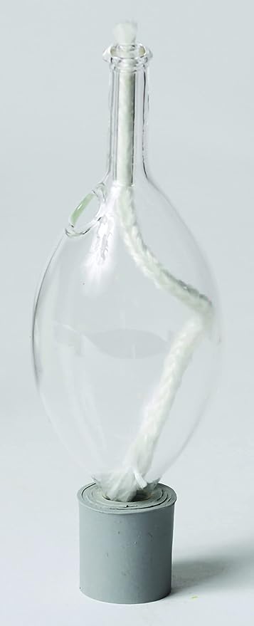 Glass Paraffin Shabbat Candle Holder Cup and Wick – Tear Drop Shape, 2 Pack – Pretty and Elegant Design – Fits Standard Candlesticks - for Paraffin Lamp Oil - No Mess Refill - Ner Mitzvah