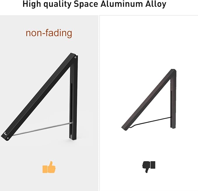 Laundry Room Wall Mounted Drying Rack Clothes Hanger Folding Wall Coat Racks Aluminum Home Storage Organiser Space Savers Black