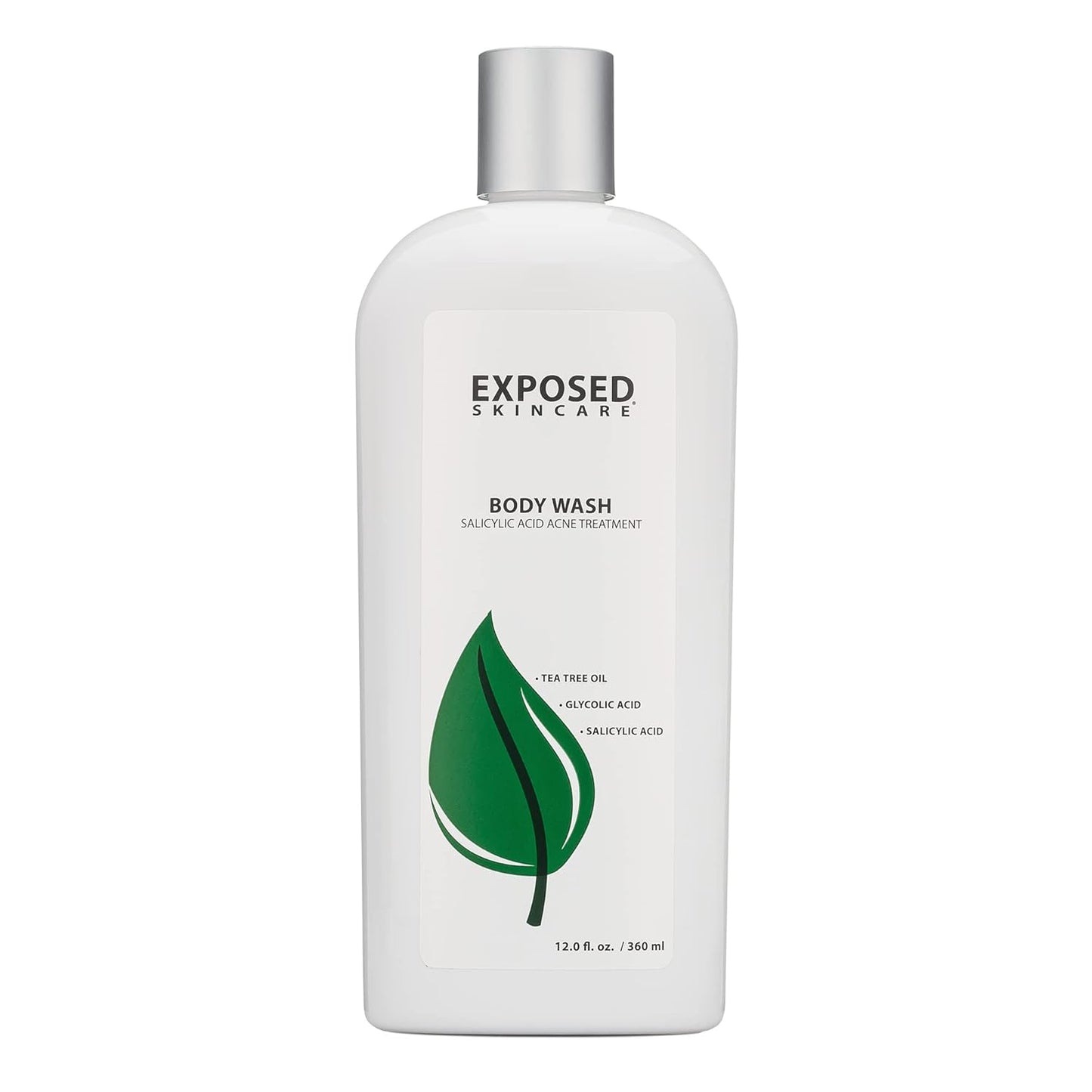 Exposed Skin Care Body Wash - Back and Body Acne Wash with Salicylic Acid and Tea Tree Oil â Exfoliating Bacne Treatment for Clearer, Healthier Skin â Body Cleanser for All Skin Types (12 fl oz)