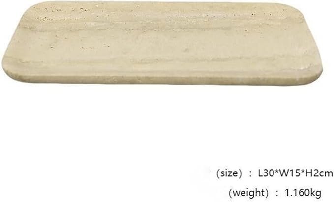 Modern Style Marble Tray Organizer - Modern Stone Decoration for Living Room, Dining Table, Office - Stylish Key and Jewelry Holder(Beige25)