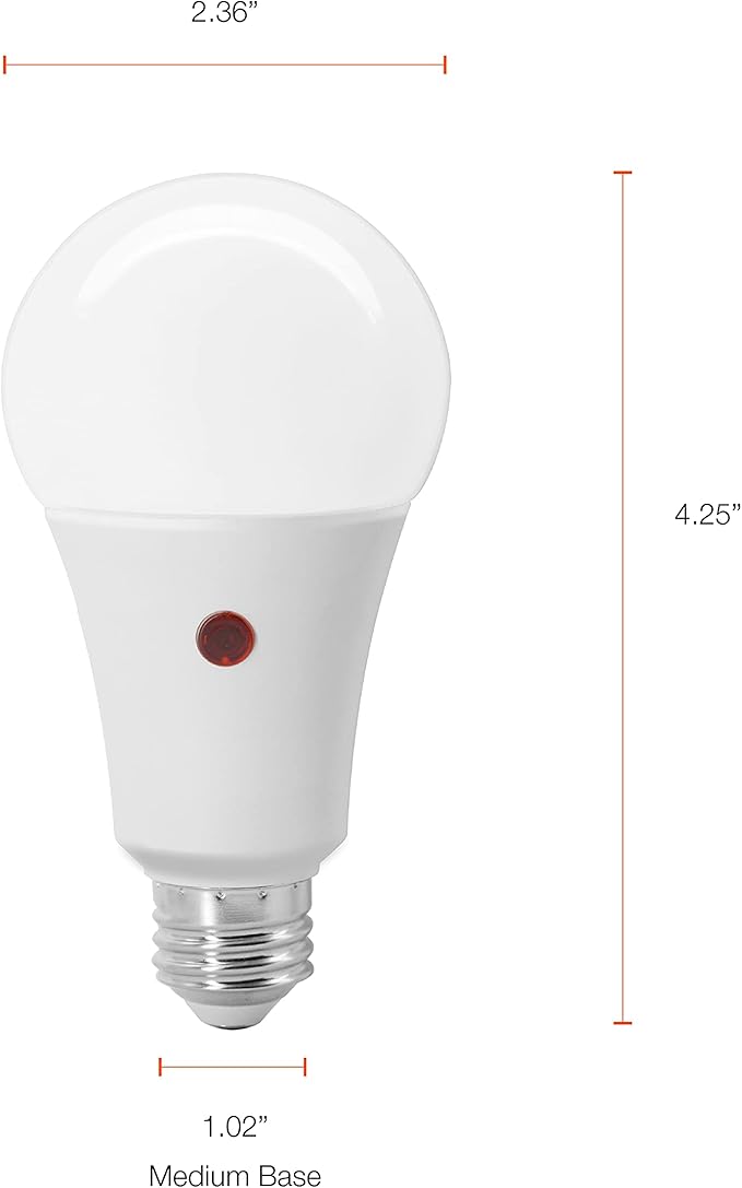 Sylvania Dusk to Dawn A21 LED Light Bulb with Auto On/Off Light Sensor, 100W=13W, 1500 Lumens, 5000K, Daylight - 1 Pack (41291)