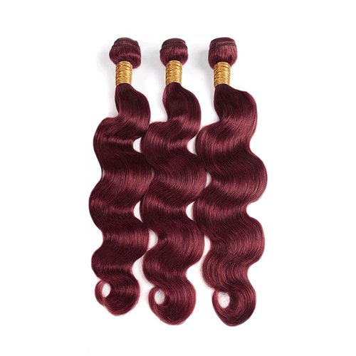 Giginger Bundles Human Hair Burgundy 99J Body Wave Human Hair Bundles 16 18 20 inch Wine Red Unprocessed Quick Weave Soft Sewn In Hair Extensions for Black Women