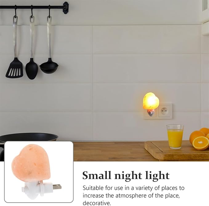 Zerodeko Salt Night Shape Led -in Night Light for Bedroom and Bathroom Decor Creates Warm Glow for Relaxation for Meditation and Nightstand Use