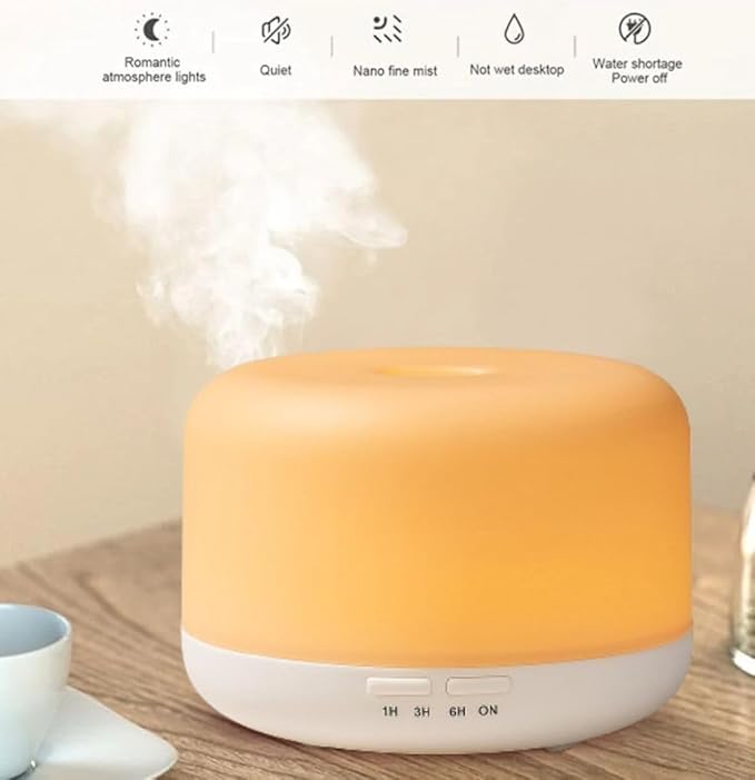 Air Humidifier & Aroma Diffuser with LED Lights Home Fragrance Room Decor Essential Oil Diffuser Humidifiers for Bedroom Car Air Freshener (White)