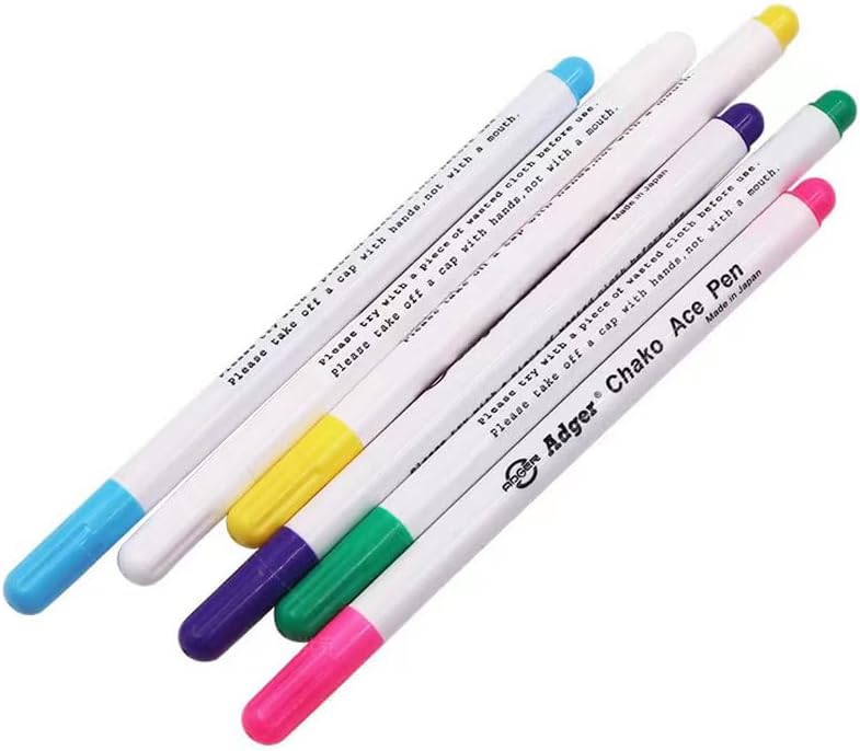 TopHomer Water Erasable Fabric Marking Pen Temporary Marking Auto-Vanishing Pen Fabric Markers Pen Colorful Water Soluble Ink for Dressmaking, Handicraft, Embroidery, Artificial Flowers(Multicolor)