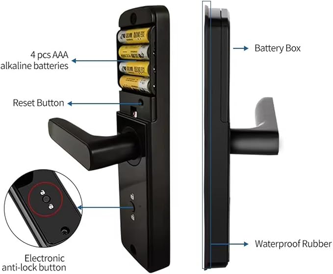 Sophies Fingerprint Door Lock Smart Deadbolt Keyless Entry Electronic Digital Keypad with Biometric Fingerprint, Tuya App Remote Control WiFi Locks for Front Door