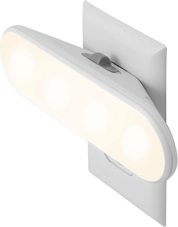 GE Ultrabrite LED Light Bar Night Lights Plug Into Wall Room Decor Ambient Lighting Dusk to Dawn Sensor Bright Nightlight, White, 100 Lumens, 1 Pack