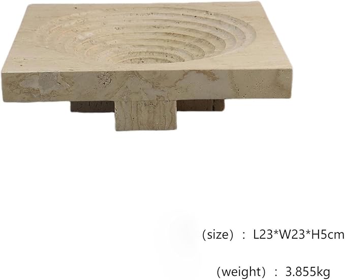 Modern Style Marble Tray Organizer - Modern Stone Decoration for Living Room, Dining Table, Office - Stylish Key and Jewelry Holder(Beige18)