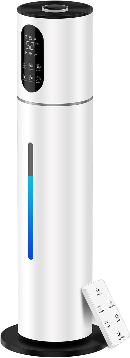 7.8L Smart Humidifier Large Room,2.1Gal humidifier for bedroom with Timer, 360°Nozzle, Top Fill Whole House Cool Mist Quiet Humidifiers for Plants Baby Kids Adults Office (White)