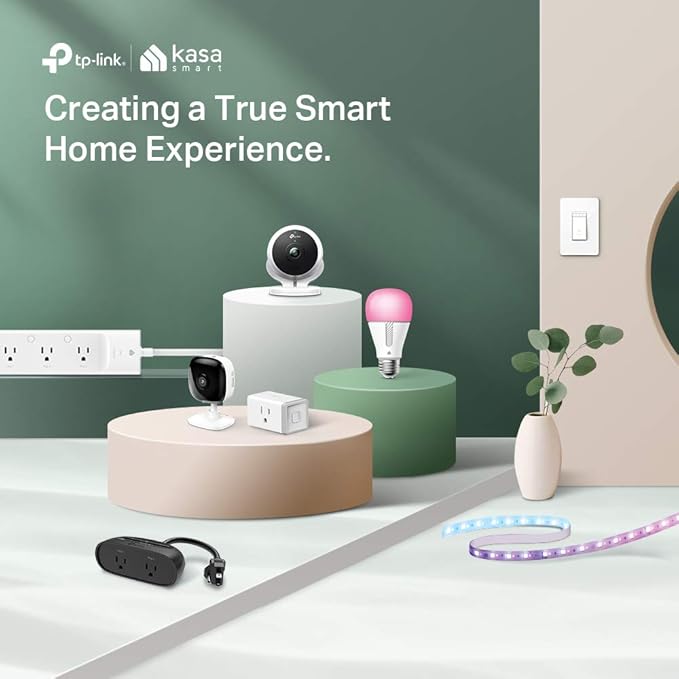 Kasa Smart Light Bulbs that works with Alexa and Google Home, Dimmable Smart LED Bulb, A19, 9W, 800Lumens, Soft White(2700K), CRI≥90, WiFi 2.4Ghz only, No Hub Required, 4 Count (Pack of 1)(KL110P4)