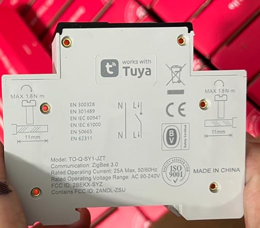 ZigBee DIY Smart Switch 25A| DIN Rail Switch| 1P+N 90-240VAC| Real-time Power Monitoring| Remote Control and Set Timer for Home Automation| Support Tuya/Smart Life| Voice Control| FCC Certified