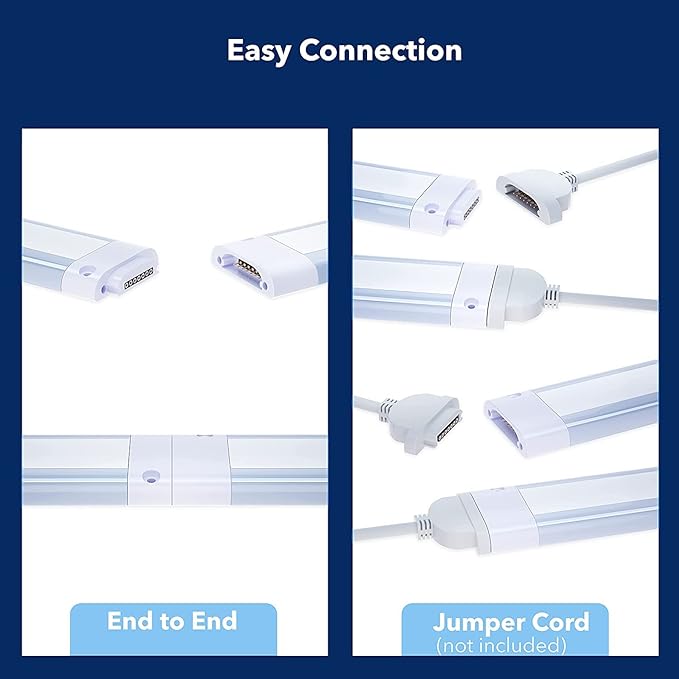Plug in Under Cabinet Lighting Kit, Dimmable Kitchen Undercounter Lights, White & Color Ambiance Smart LED Bar Compatible with Alexa, Google Home. Under Counter Lights for Shelf, Sink, Desk, Closet.