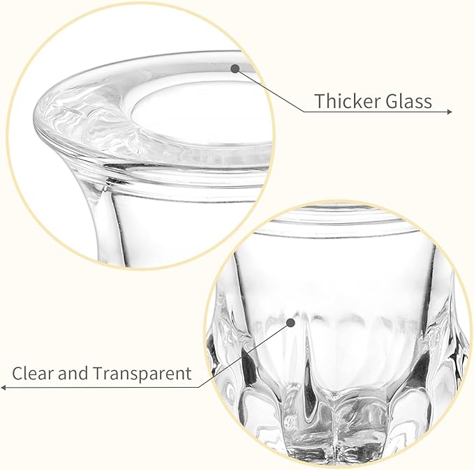 Romadedi Glass Taper Candle Holders - Clear Small Candlestick Holder Bulk, Thicker Glass Candle Sticks Set for Wedding Christmas Party Dining Table Table Centerpiece Decor, 2Pcs