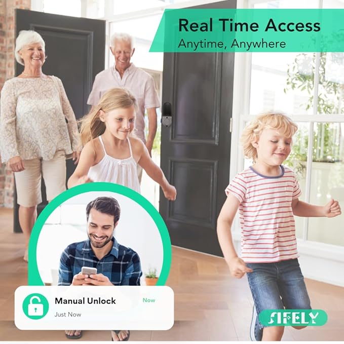 Built-in WiFi Fingerprint Smart Deadbolt with Keypad – Keyless Entry Lock for Home, Airbnb, Rental, Kids/Seniors, Remote App Access, Auto Lock, DIY Setup (No Gateway Needed), Alexa & Google Compatible