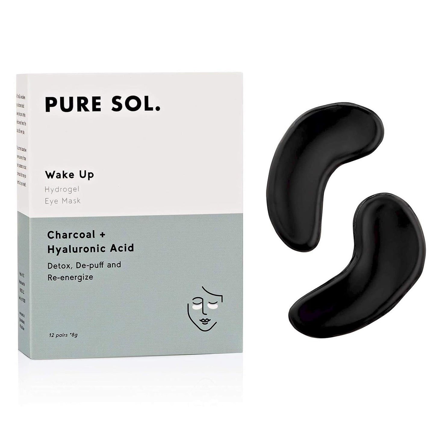 PURE SOL. Charcoal Under Eye Patches â Charcoal Eye Patches For Adults â 12 Pairs Hydrogel Under Eyes Mask To Remove Dark Circles And Under Eye Treatment For Women â Anti Wrinkle Eye Masks