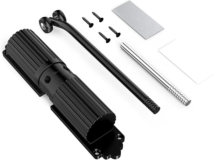 2025 new Automatic Door Closer, self Closing Door, Adjustable Closing Door, Door Closers for Home, Automatic Safety Spring Door Closer (Black). Up to 140LB can be Pushed.Metal Doors Don't fit.