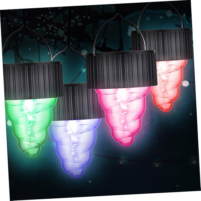 POPETPOP 6-Pack Colorful Solar Pendant Lights LED Outdoor Garden Decor Waterproof Hanging Solar Lamps for Patios Walkways and Events
