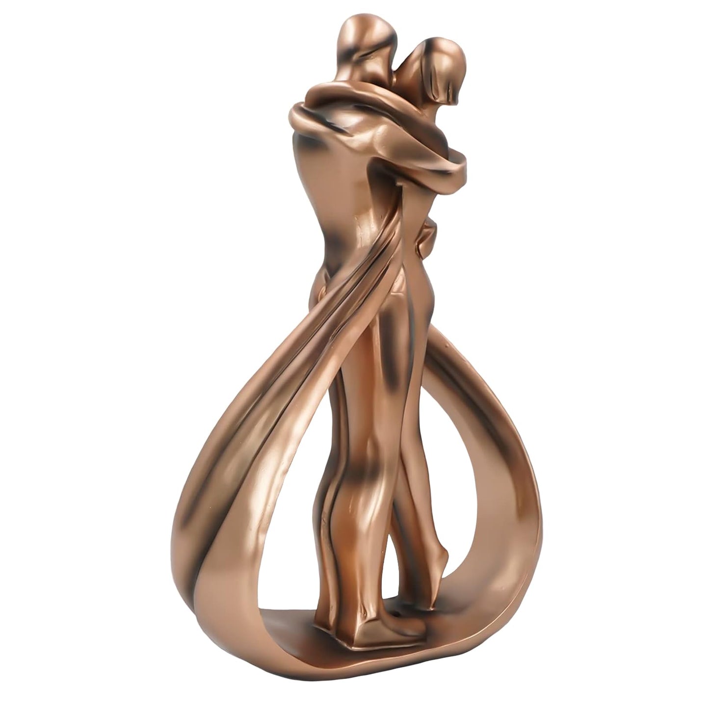 DreamsEden Romantic 7th Anniversary, Resin Modern Couple Sculpture & Metal Rose with Stand - Wedding Anniversary Birthday Valentine's Day Gifts for Wife Girlfriend