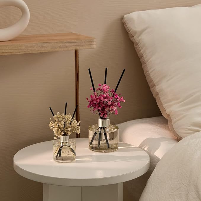 COCODOR Preserved Real Flower Reed Diffuser/Black Cherry / 6.7oz(200ml) / 1 Pack/Reed Diffuser Set, Oil Diffuser & Reed Diffuser Sticks, Home Decor & Office Decor, Fragrance and Gifts