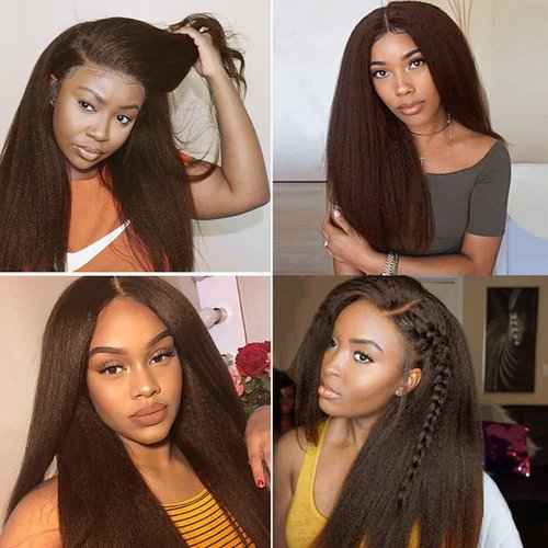 Condescension Human Hair Bundles 20 22 24 Inch Color 4 Kinky Yaki Wave Human Hair Bundles Unprocessed Brazilian Virgin Hair for Black Women