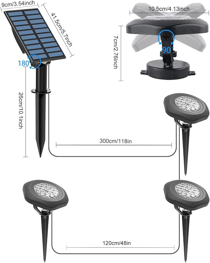 CORESLUX Solar Spot Lights Outdoor Waterproof IP68, 3-in-1 LED Color Changing Solar Landscape Lights, 2 Light Modes Pond Lights Landscape Path Lights for Outside Garden Yard Pond Pathway