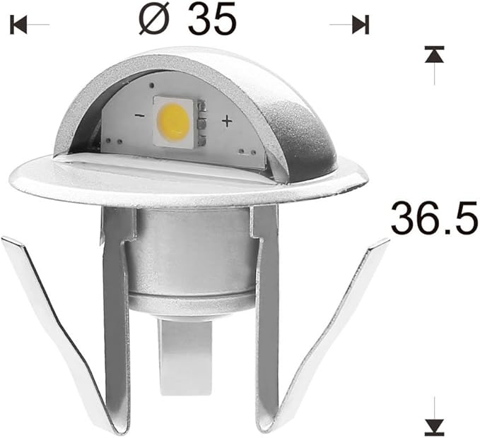 LED Stair Light Low Voltage Waterproof IP65 Outdoor 1-2/5" Recessed Wood LED Deck Lighting Yard Garden Patio Step Landscape Pathway Decor Lamp(1pcs,Cool White)